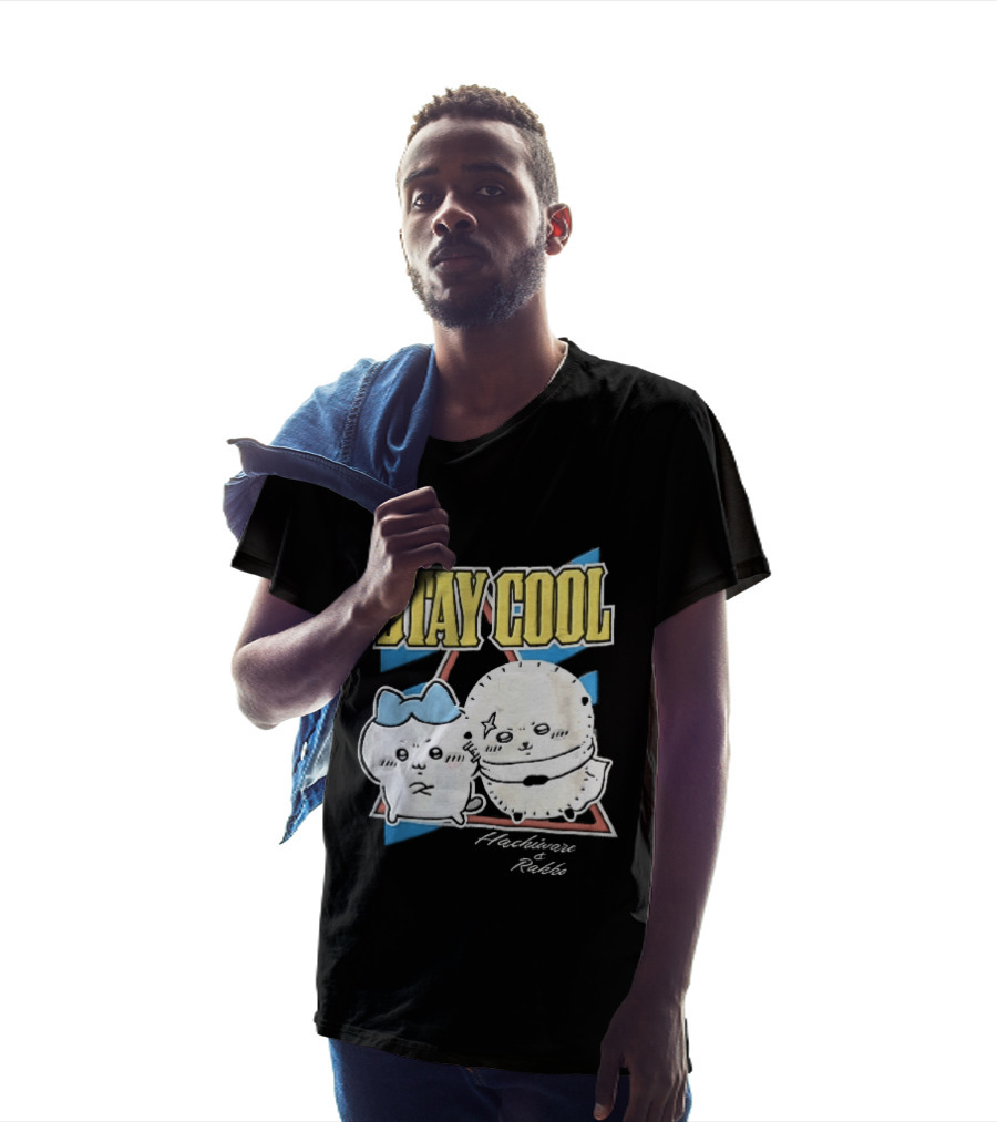 Stay Cool Hachiware And Rakko Distressed Cartoon Anime Characters T-Shirt