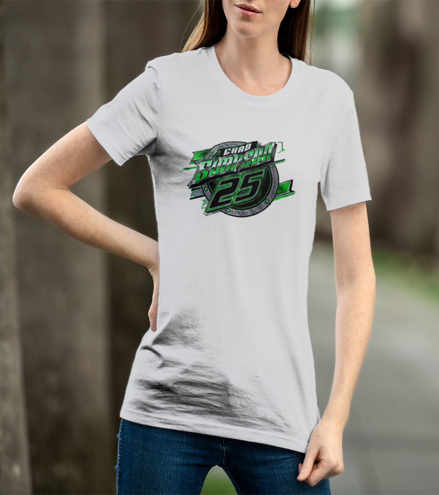 Chad Simpson 25 Deuce Nickel Racing Green Black Christian Series T-Shirt