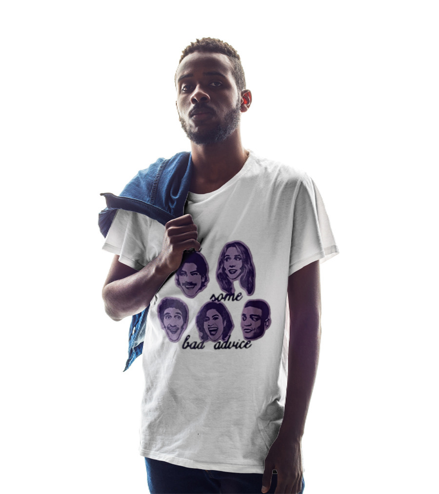 I Need Some Bad Advice Purple Monochromatic Five People Head Cutouts T-Shirt