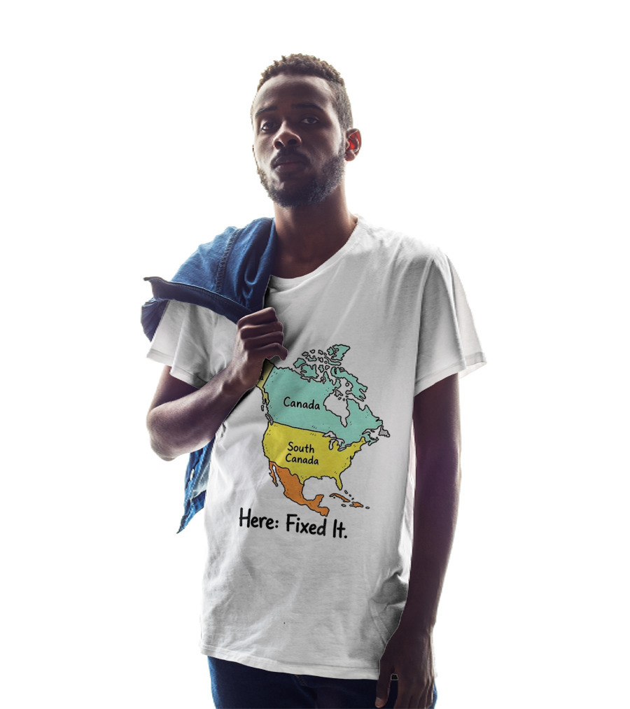 South Canada North America Map Here Fixed It Canada T-Shirt
