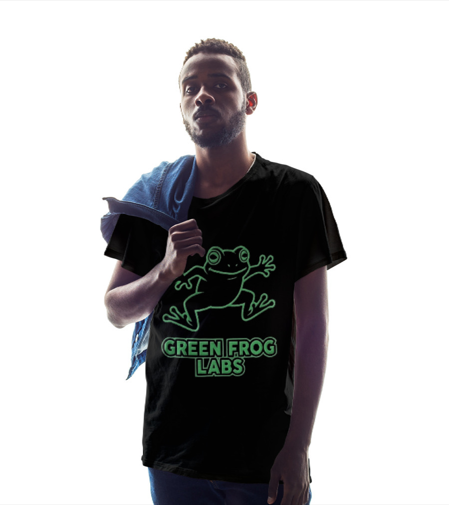 Green Frog Labs Cartoon Sprawling Amphibian Line T-Shirt