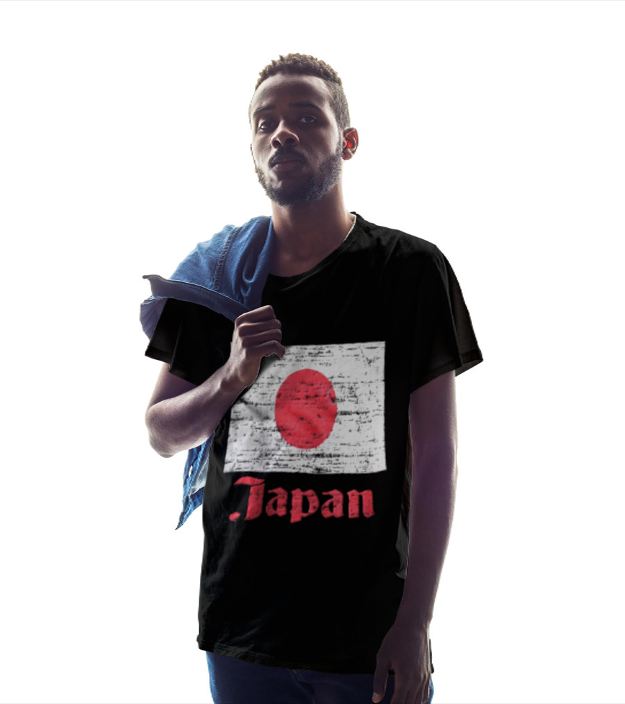 Japan Flag Distressed Style Red Dot Vintage Look T-Shirt