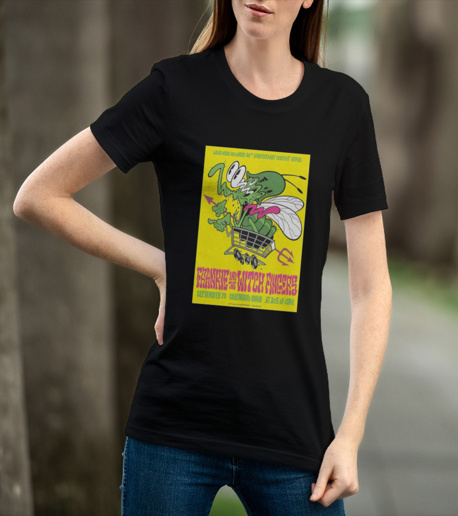 Used Kids Records 40th Anniversary Concert Series Frankie And The Witch Fingers September 20 Columbus Ohio At Ace Of Cups Artwork By Sam Fout T-Shirt