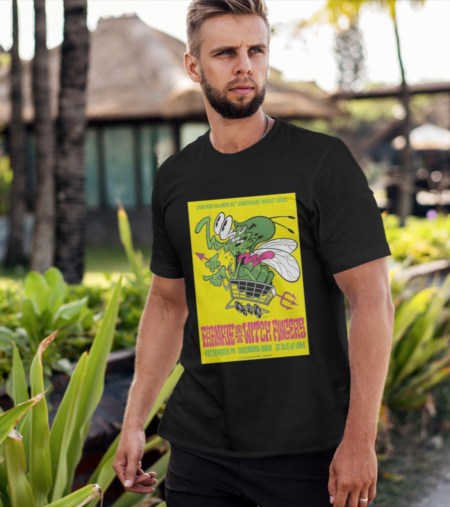 Used Kids Records 40th Anniversary Concert Series Frankie And The Witch Fingers September 20 Columbus Ohio At Ace Of Cups Artwork By Sam Fout T-Shirt