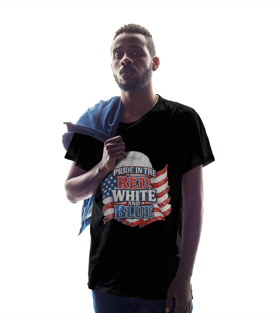 Pride In The Red White And Blue Bald Eagle American Flag T-Shirt