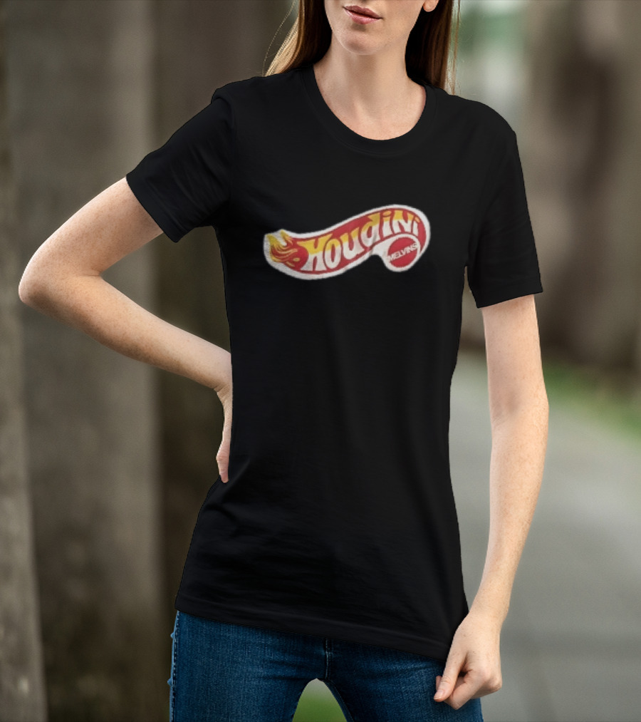 Melvins Houdini Red Yellow Flame Racing Toy Swoosh T-Shirt