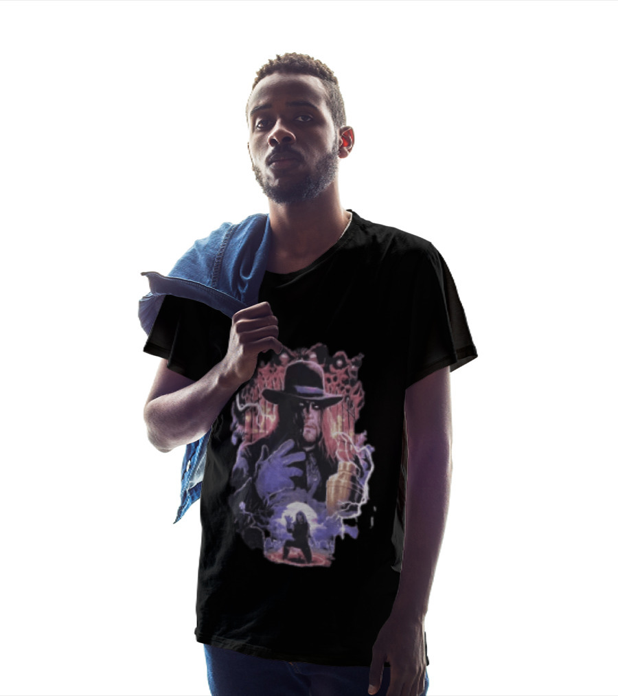 The Undertaker WWE Wrestler Vintage Style With Lightning And Urn T-Shirt