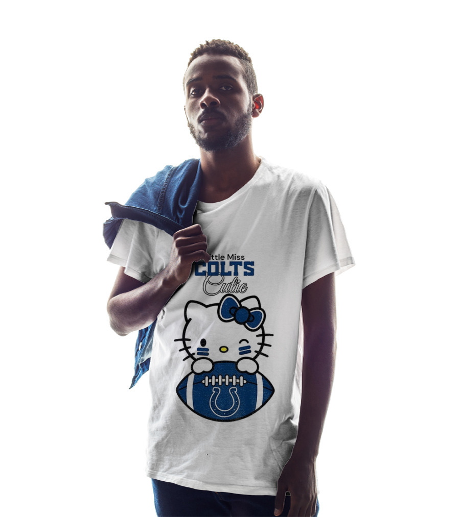 Little Miss Colts Cutie Hello Kitty Football T-Shirt