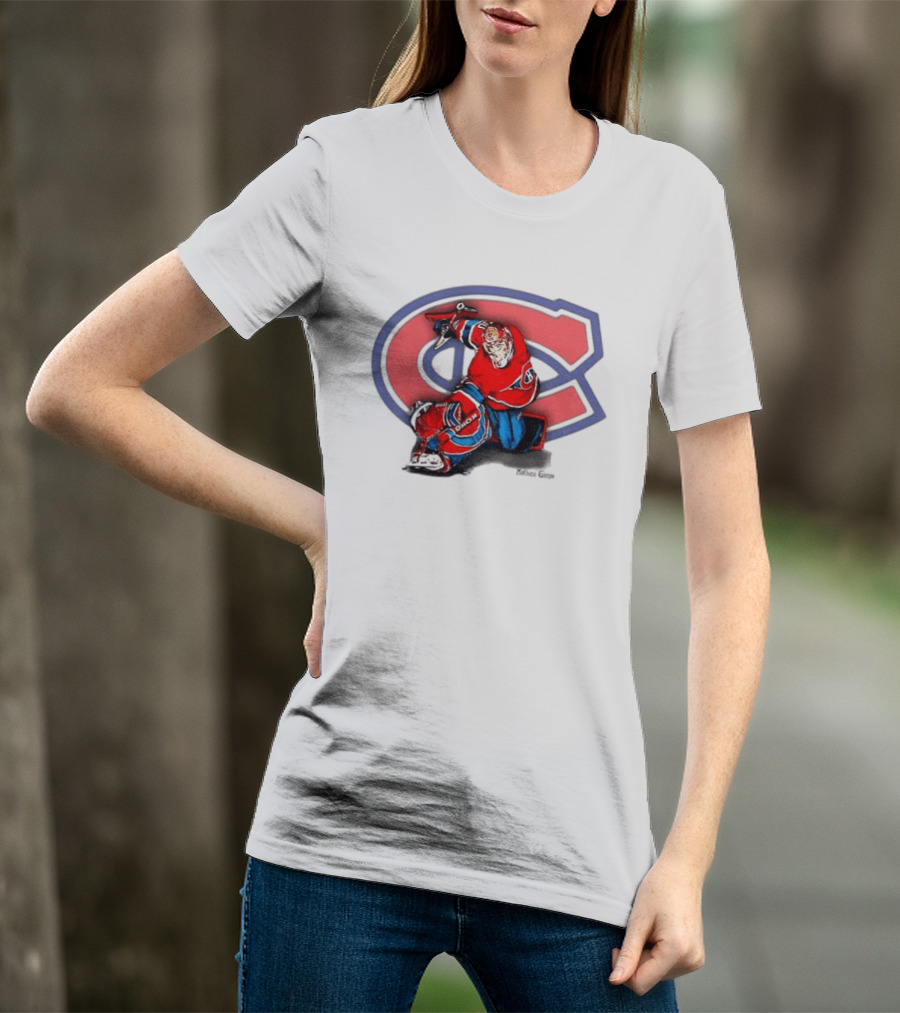 Montreal Canadiens Mathieu Garon NHL Hockey Goalie Action Pose T-Shirt