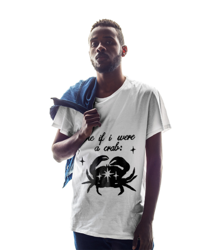 Me If I Were A Crab Crustacean Sparkles Silhouette Four Point Stars T-Shirt