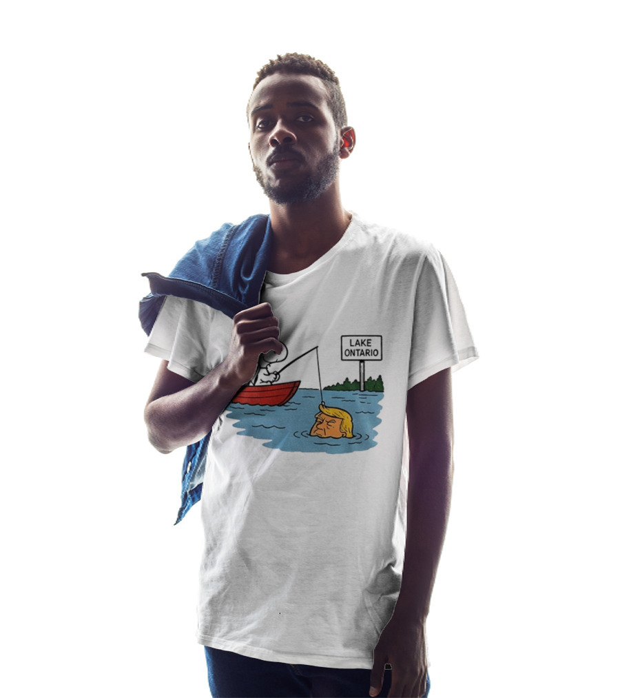 Snoopy And Woodstock Fishing Lake Ontario Cartoon With Trump Caricature T-Shirt