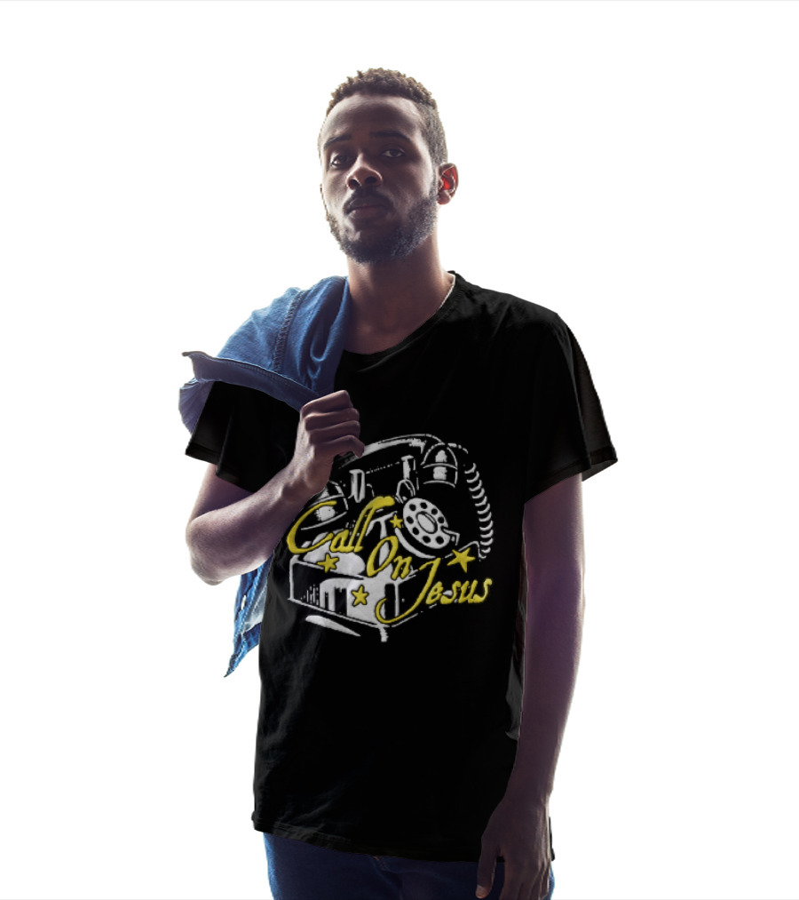 Call On Jesus Rotary Telephone Yellow Stars T-Shirt