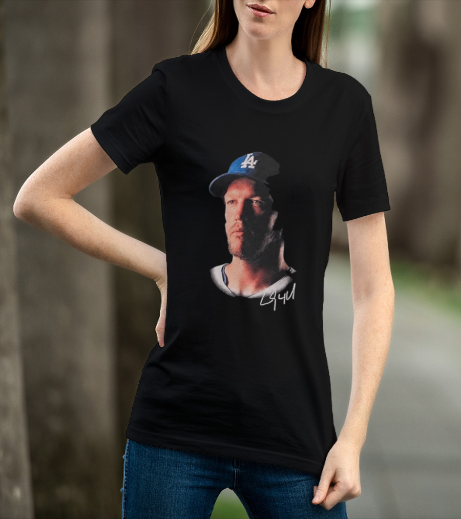 Kike Hernandez Wears Clayton Kershaw Face LA Dodgers Signature T-Shirt