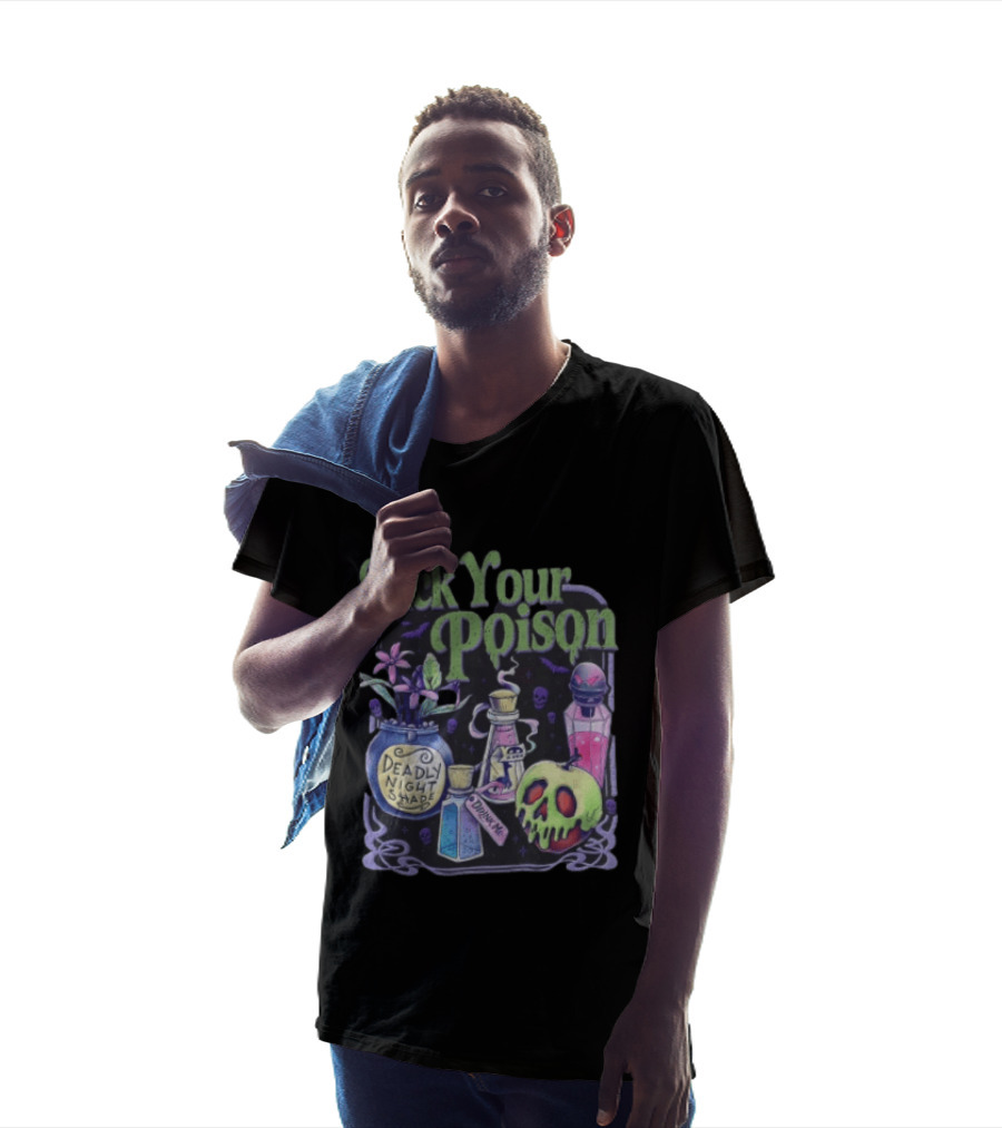 Pick Your Poison Deadly Nightshade Toxic Skull Potion Bottles T-Shirt