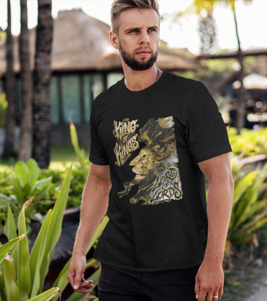King Of Kings Lord Of Lords Golden Lion Swirling Mane T-Shirt