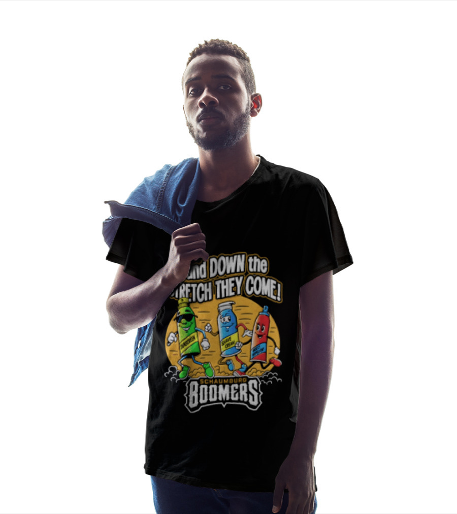Schaumburg Boomers Racing Condiments Down The Stretch They Come T-Shirt