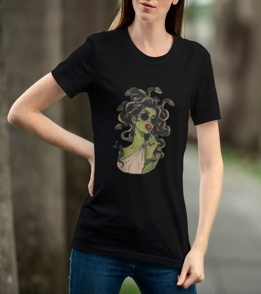 Vintage Medusa With Sunglasses And Lollipop T-Shirt