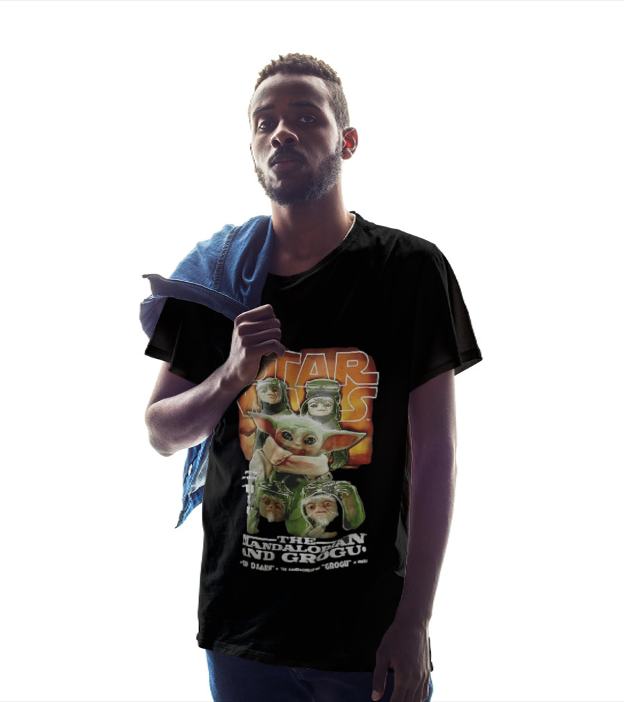 Star Wars The Mandalorian Grogu Din Djarin Anzellan Droidsmiths Collage This Is Way T-Shirt