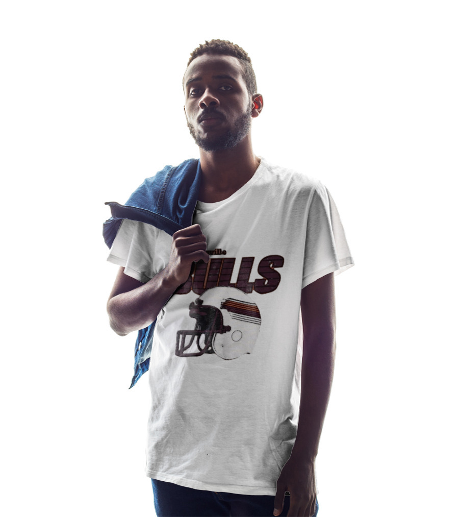 Jacksonville Bulls USFL Distressed Football Helmet T-Shirt