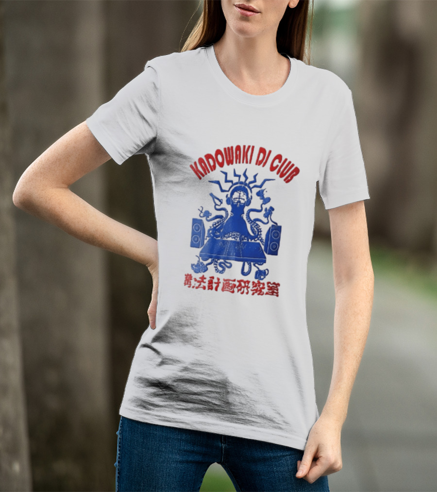 Kadowaki Dj Club Blue Octopus Turntable Brain Headphones Speakers 2024 T-Shirt