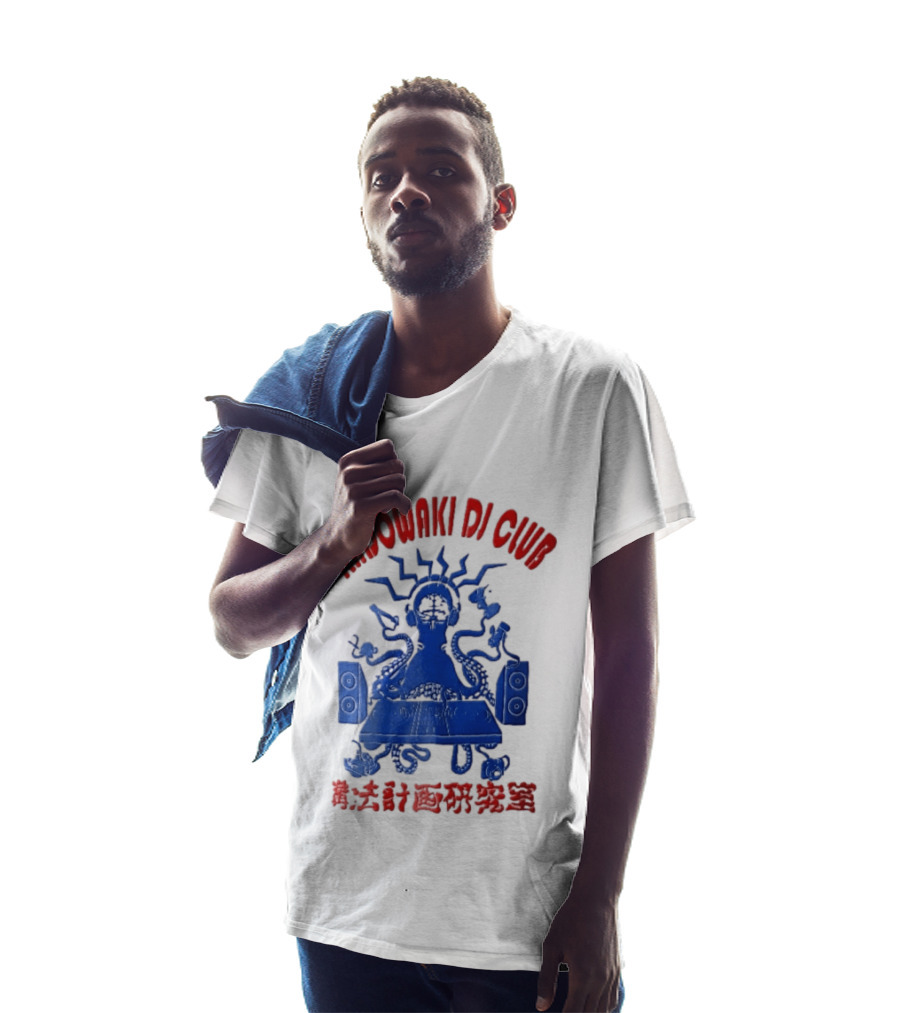 Kadowaki Dj Club Blue Octopus Turntable Brain Headphones Speakers 2024 T-Shirt