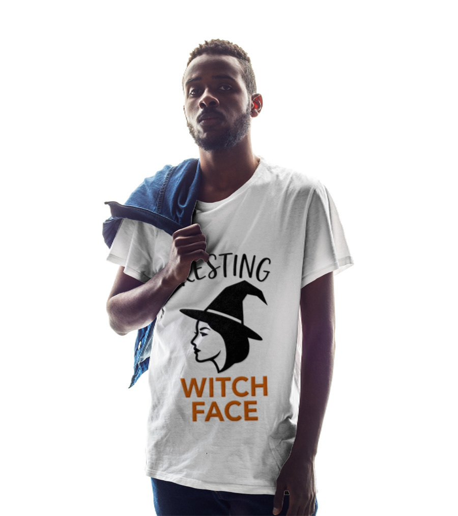 Resting Witch Face Halloween Witch Hat T-Shirt