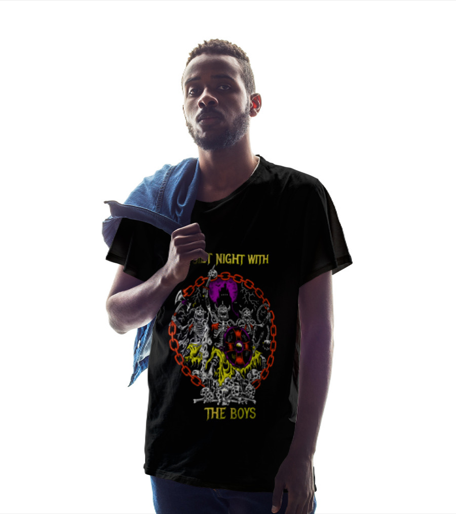 A Quiet Night With The Boys Skeleton Warriors Viking Horde T-Shirt