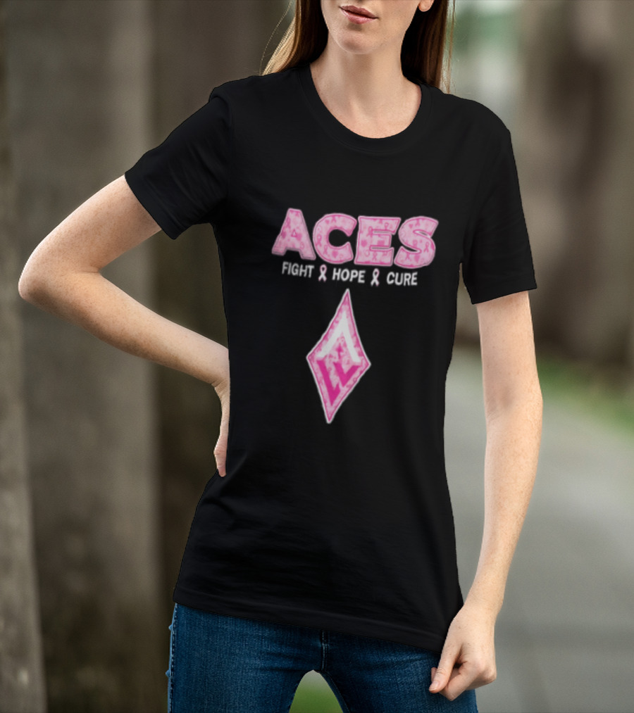 Aces Fight Hope Cure Pink Ribbon Las Vegas Aces T-Shirt