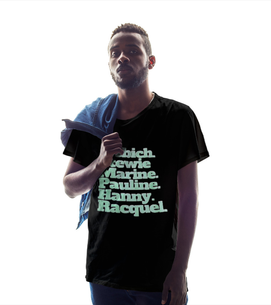 Fiebich Stewie Marine Pauline Hanny Racquel Mint Green Stacked Name List T-Shirt