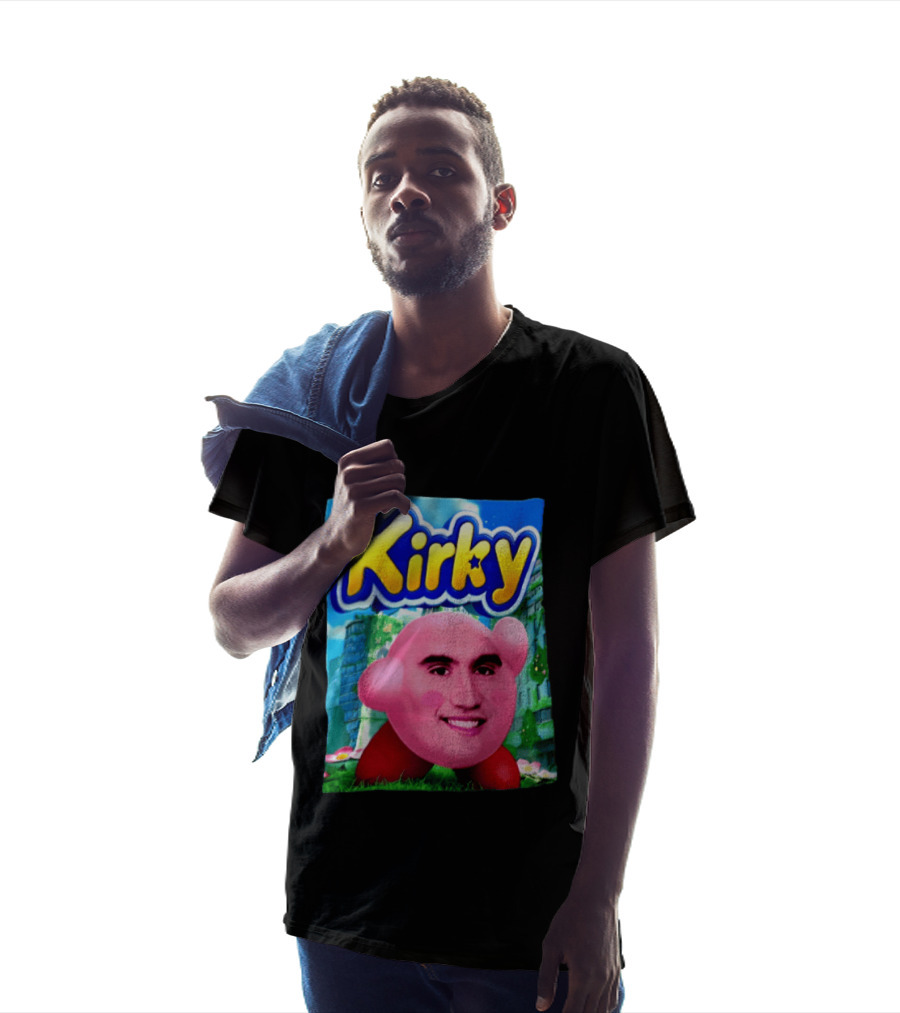 Kirky Kirby Nintendo Inspired Face Mashup Retro Gaming Nostalgia T-Shirt