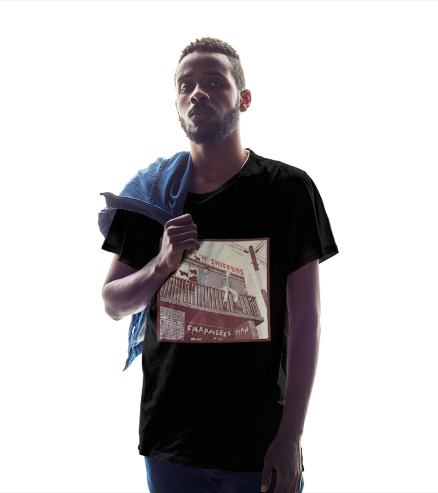 Friars N Sniffers Charmless Man Two Figures Balcony Broken Windows T-Shirt