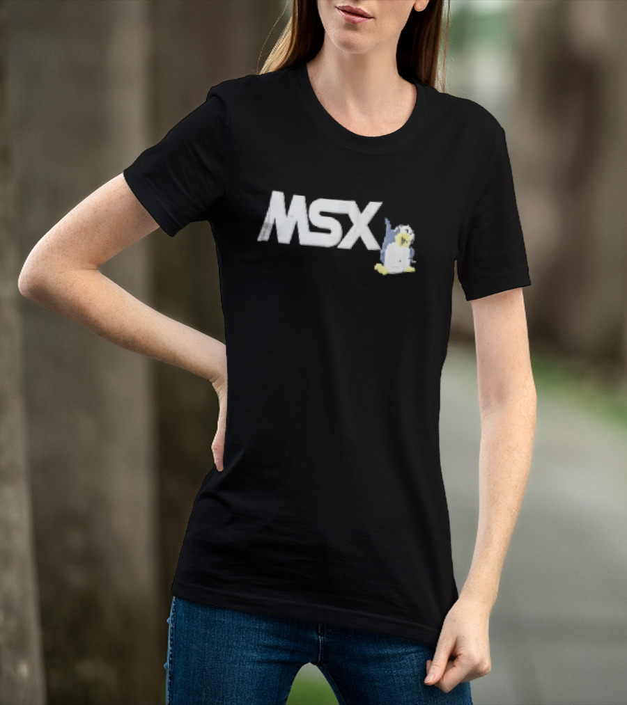 MSX Classic Pixel Penguin Video Game T-Shirt