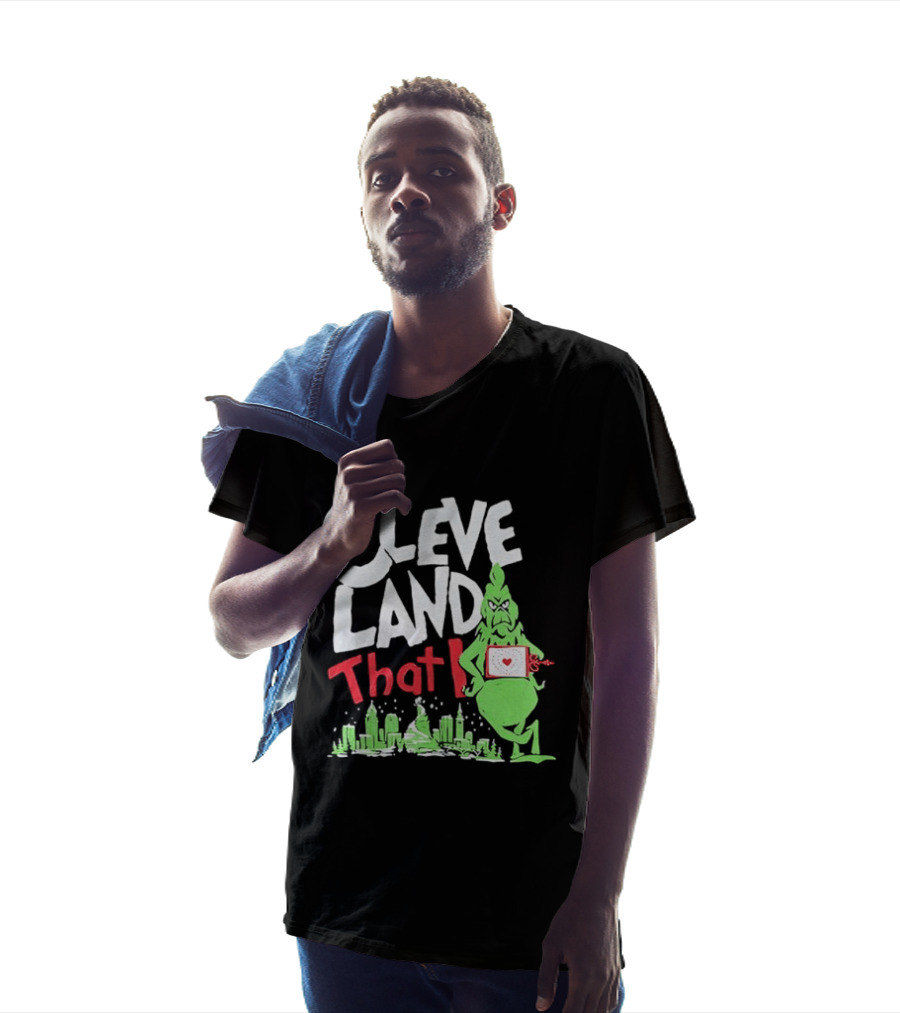 Cleveland That I Grinch Holiday Skyline Sweater T-Shirt