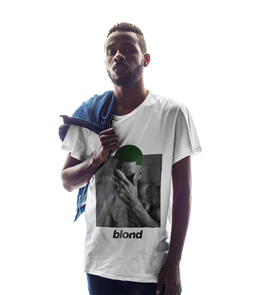 Blond Frank Ocean Green Hair Covering Face Halftone T-Shirt