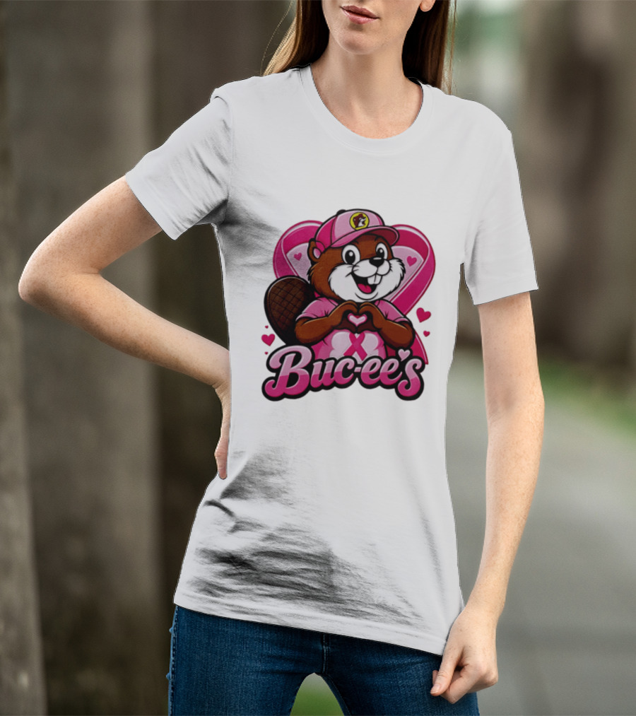 Buc Ee's Pink Ribbon Beaver Breast Cancer Awareness T-Shirt