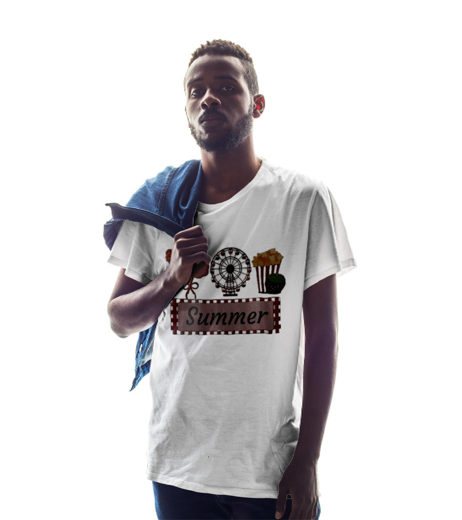 Summer Corn Dog Cotton Candy Ferris Wheel Popcorn Caramel Apple T-Shirt