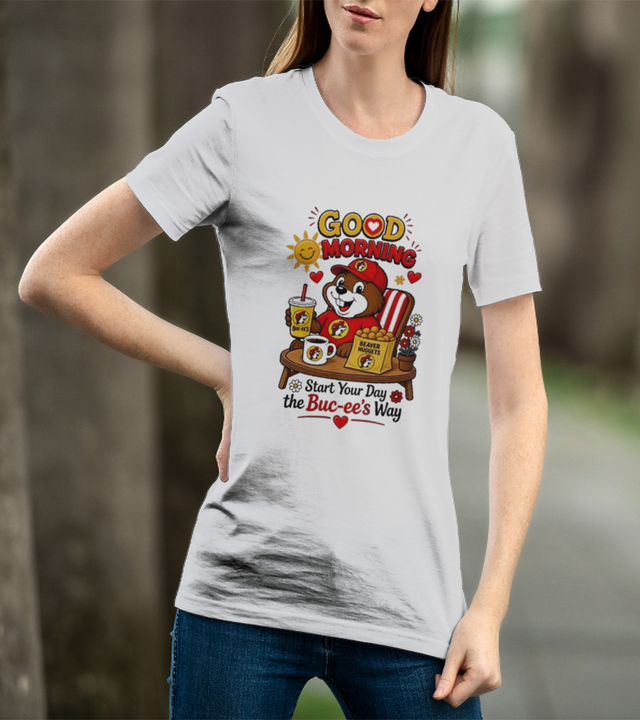Good Morning Beaver Nuggets Buc Ee's Start Your Day The Buc Ee's Way T-Shirt