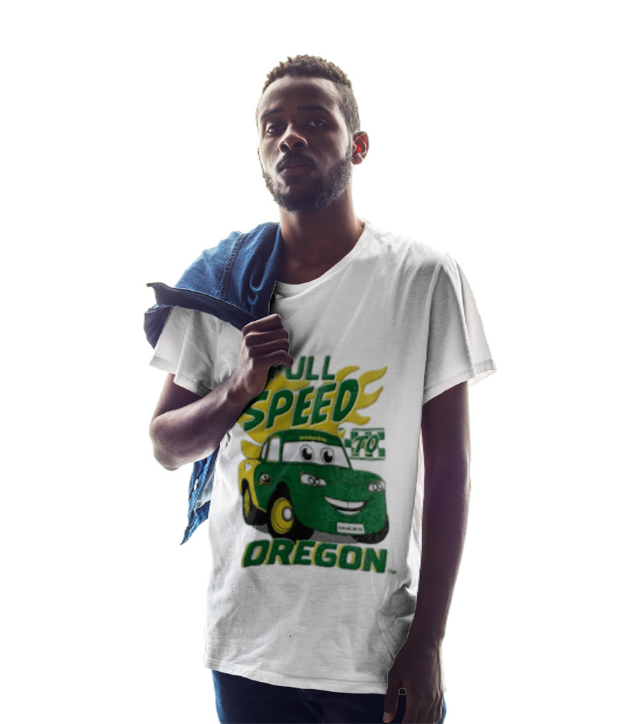 Full Speed Oregon Ducks Car Toon Sporting Team Spirit T-Shirt
