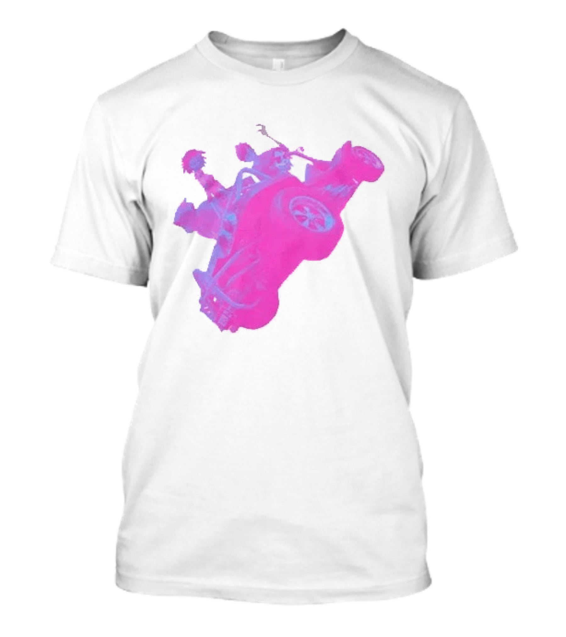 Hot Topic Gorillaz Neon Buggy Pink Blue Vehicle T-Shirt