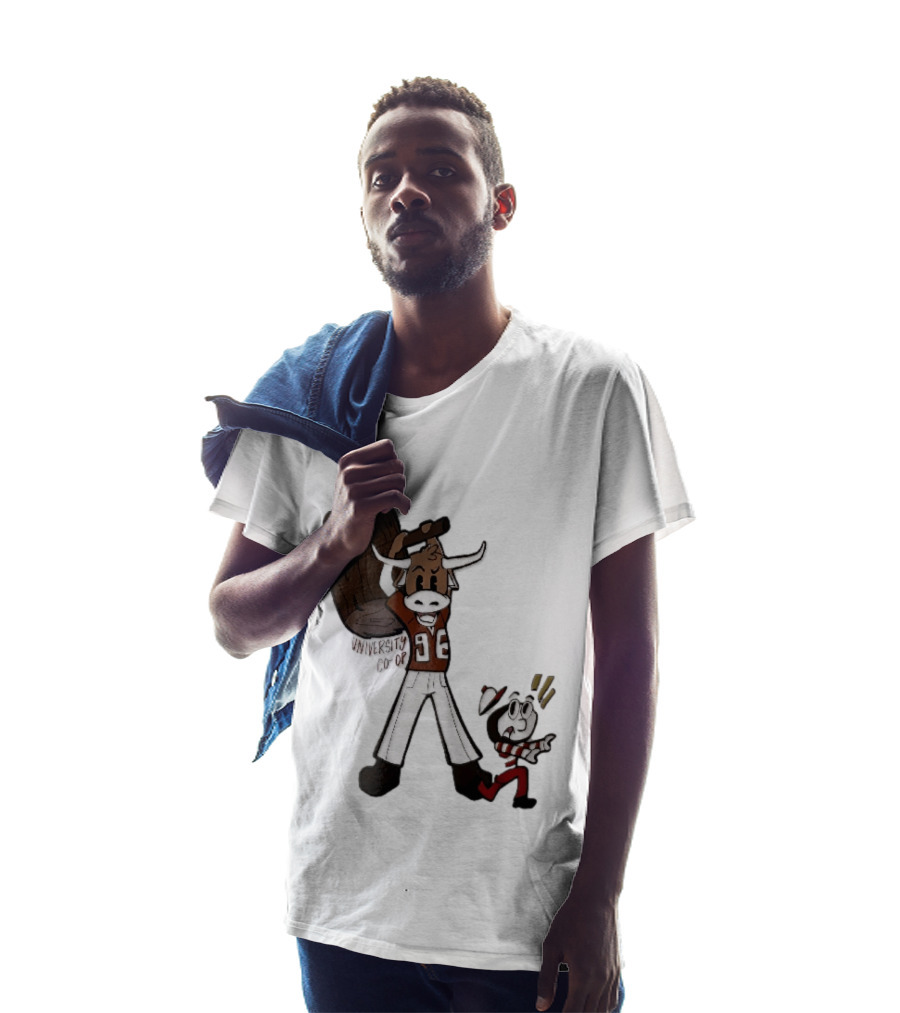 Texas Longhorns University Co Op Cartoon Longhorn 96 Football T-Shirt