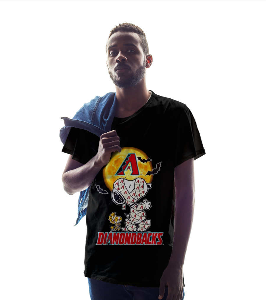 Arizona Diamondbacks Snoopy Woodstock Mummy Halloween Moon Bats T-Shirt