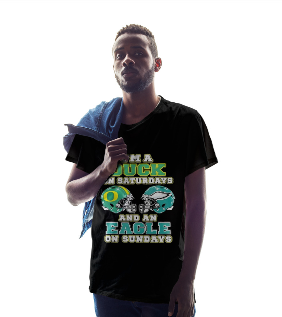 Oregon Ducks Saturdays Philadelphia Eagles Sundays Fan Dual Allegiance T-Shirt