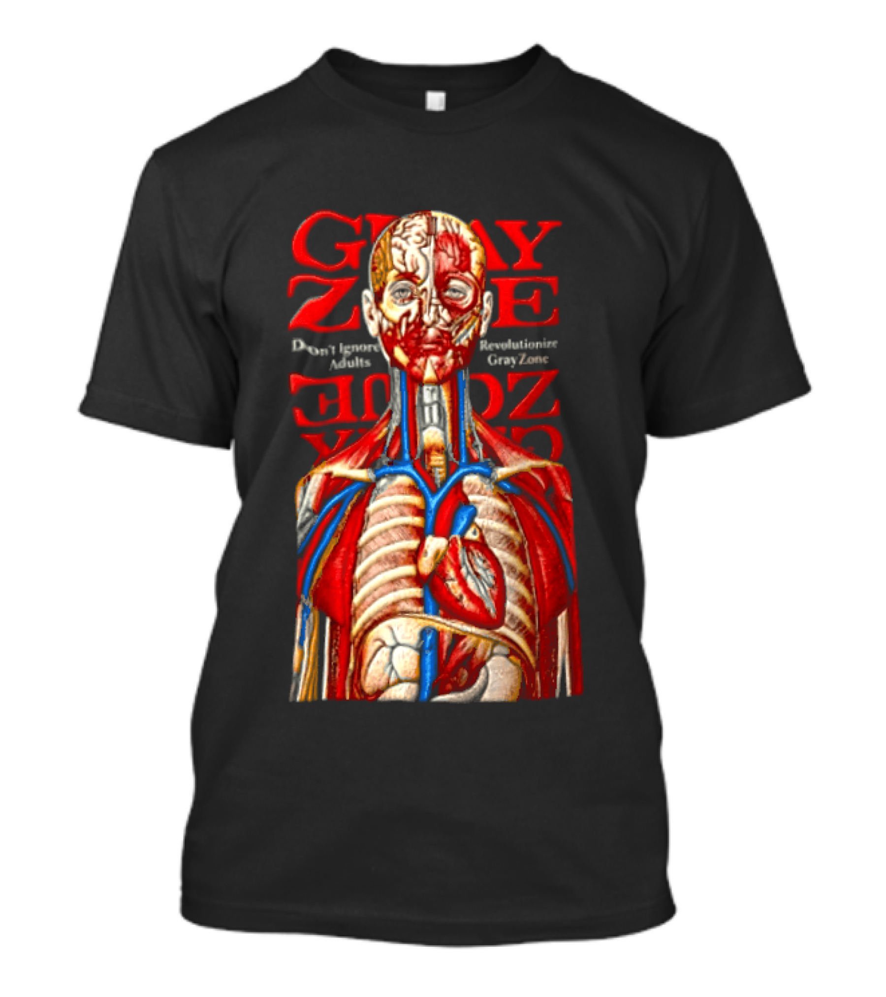 Grayzone Dont Ignore Revolutionize Anatomical Human Body Diagram T-Shirt