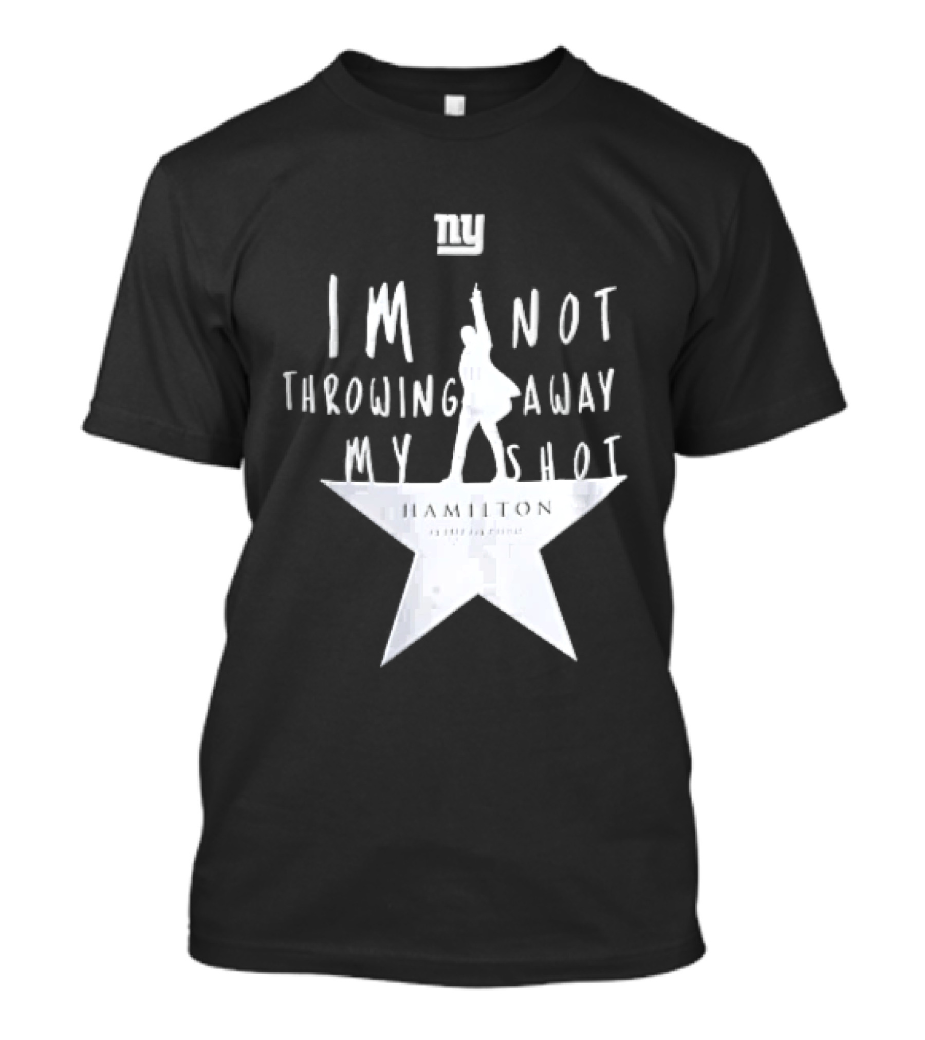 New York Giants I'm Not Throwing Away My Shot Hamilton Musical Silhouette Star T-Shirt