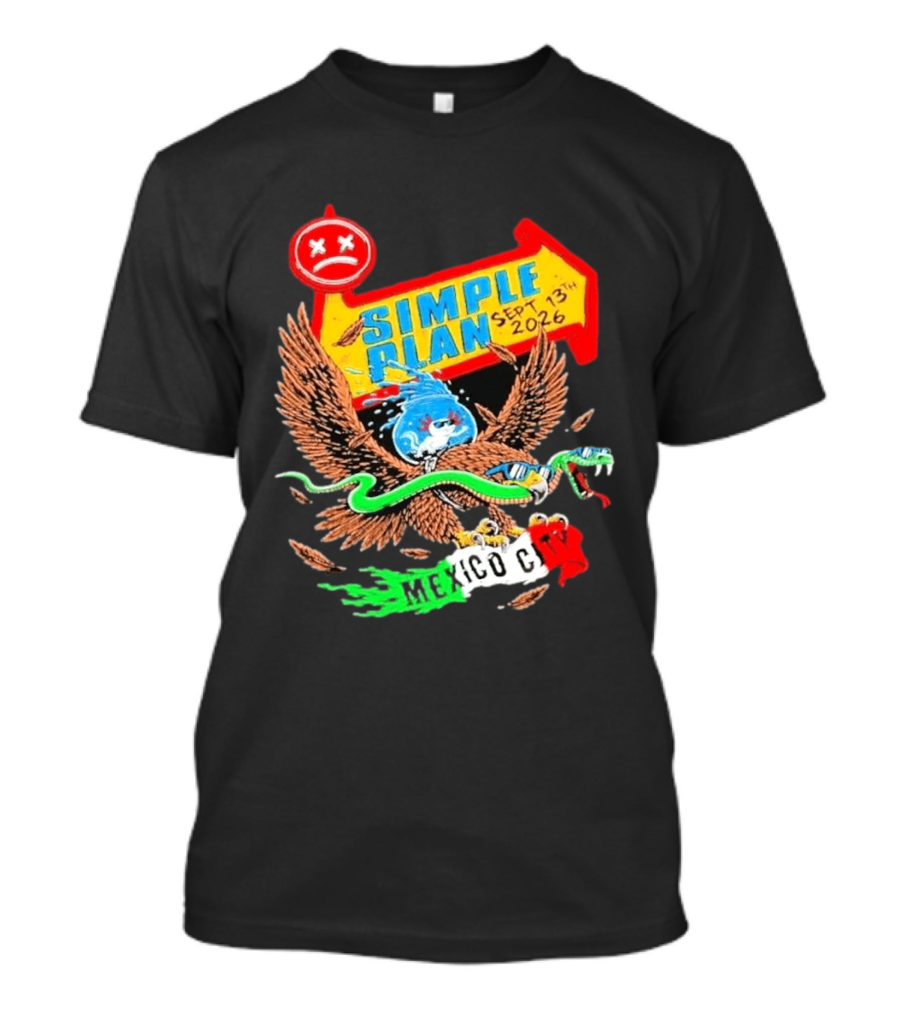 Simple Plan Vans Warped Tour Sep 13 2026 Mexico City Event T-Shirt