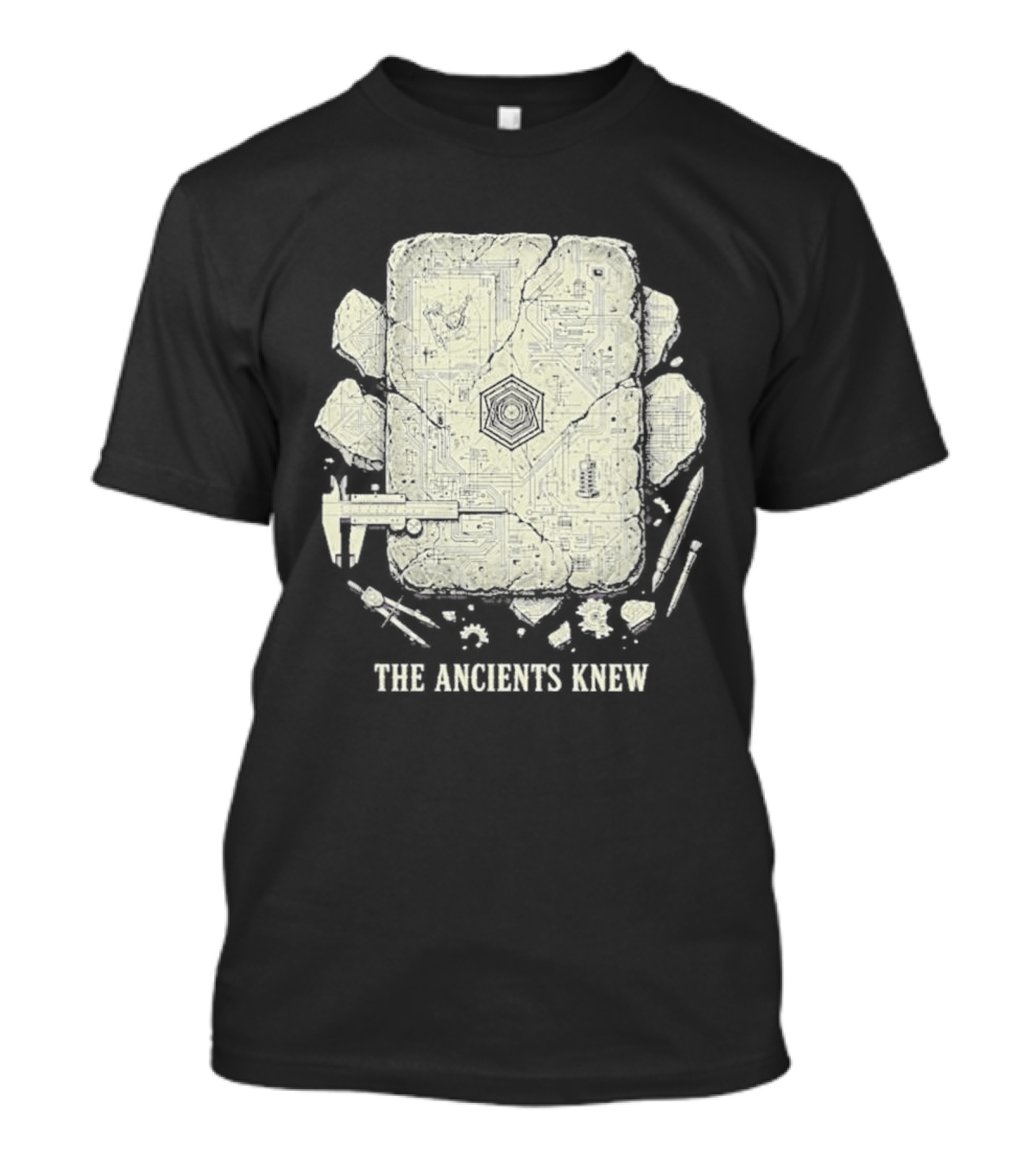 The Ancients Knew Ancient Technology Archaeology Symbols And Tools T-Shirt