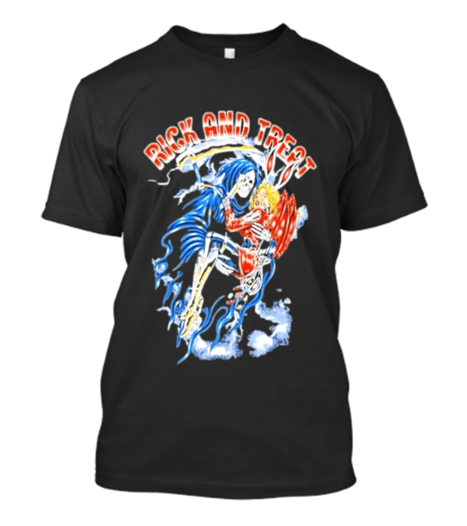 Original Trick And Treat Grim Reaper Bunny Girl Embrace T-Shirt