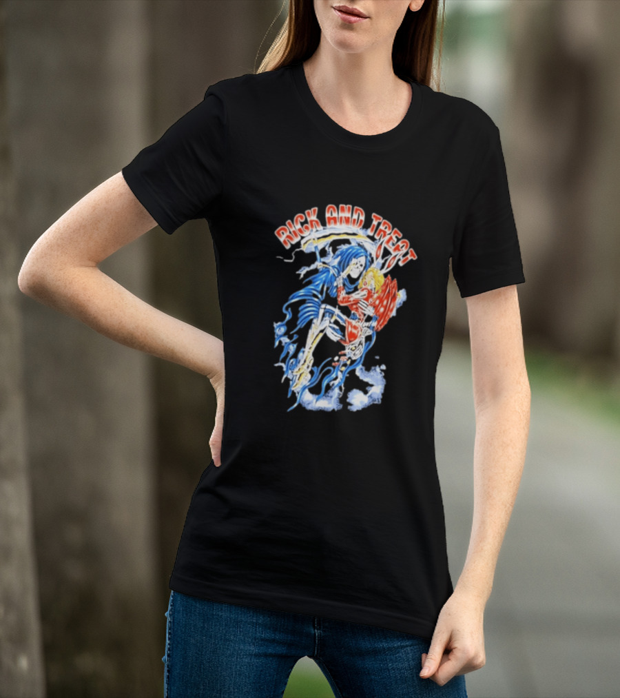 Original Trick And Treat Grim Reaper Bunny Girl Embrace T-Shirt