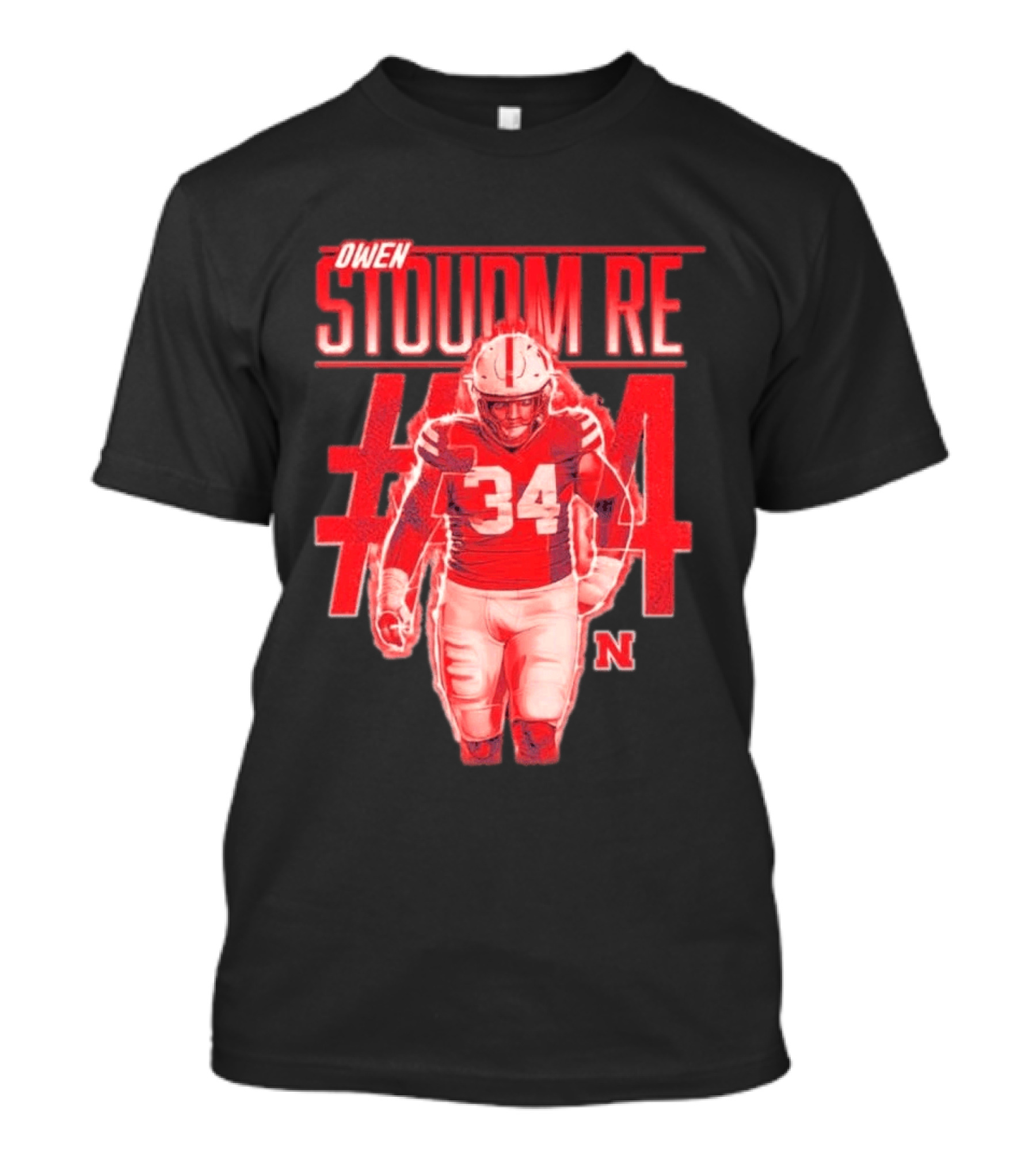 Owen Stoudmire 34 Nebraska Cornhuskers Football Player T-Shirt