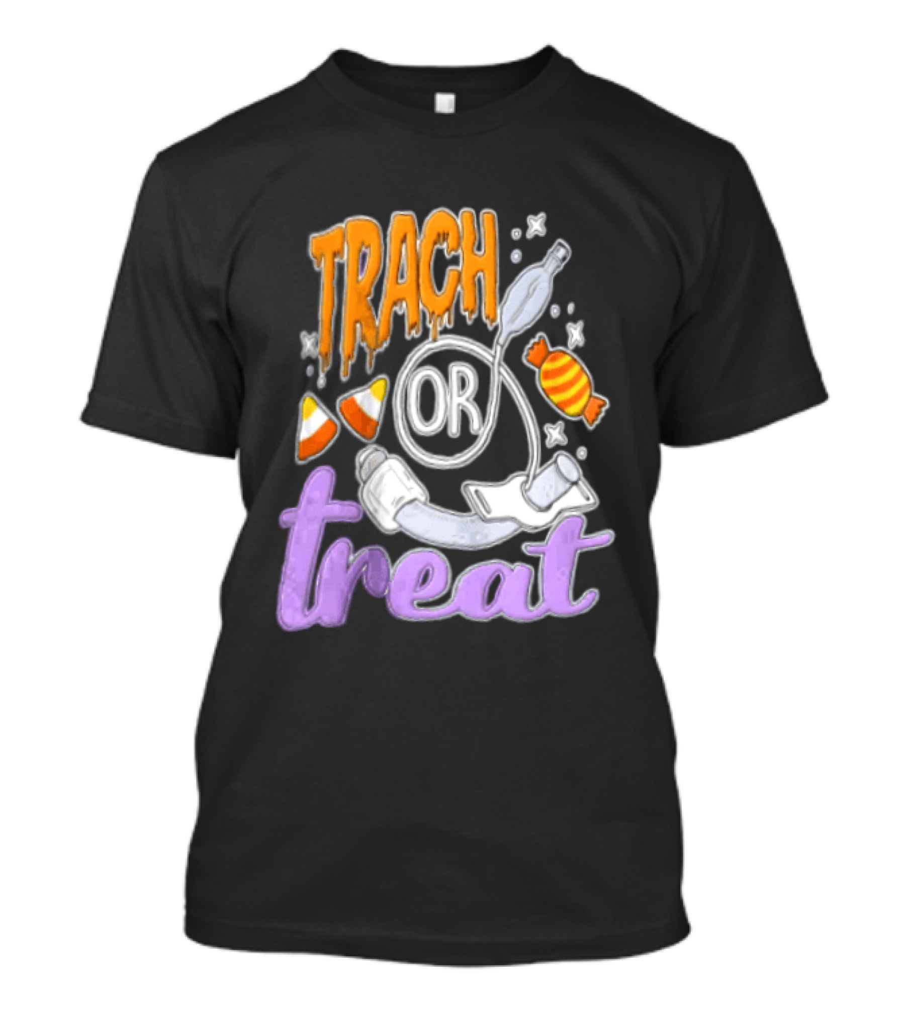 Trach Or Treat Halloween Tracheostomy Medical Candy T-Shirt